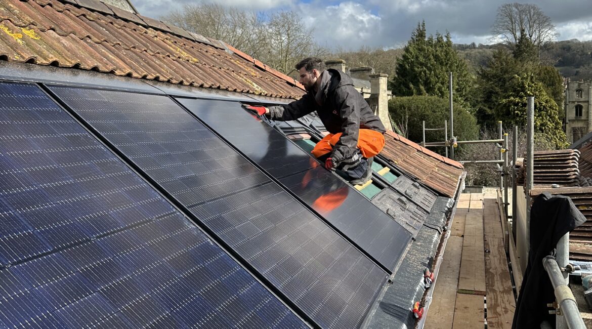 Integrated solar panel installation in Bath Somerset
